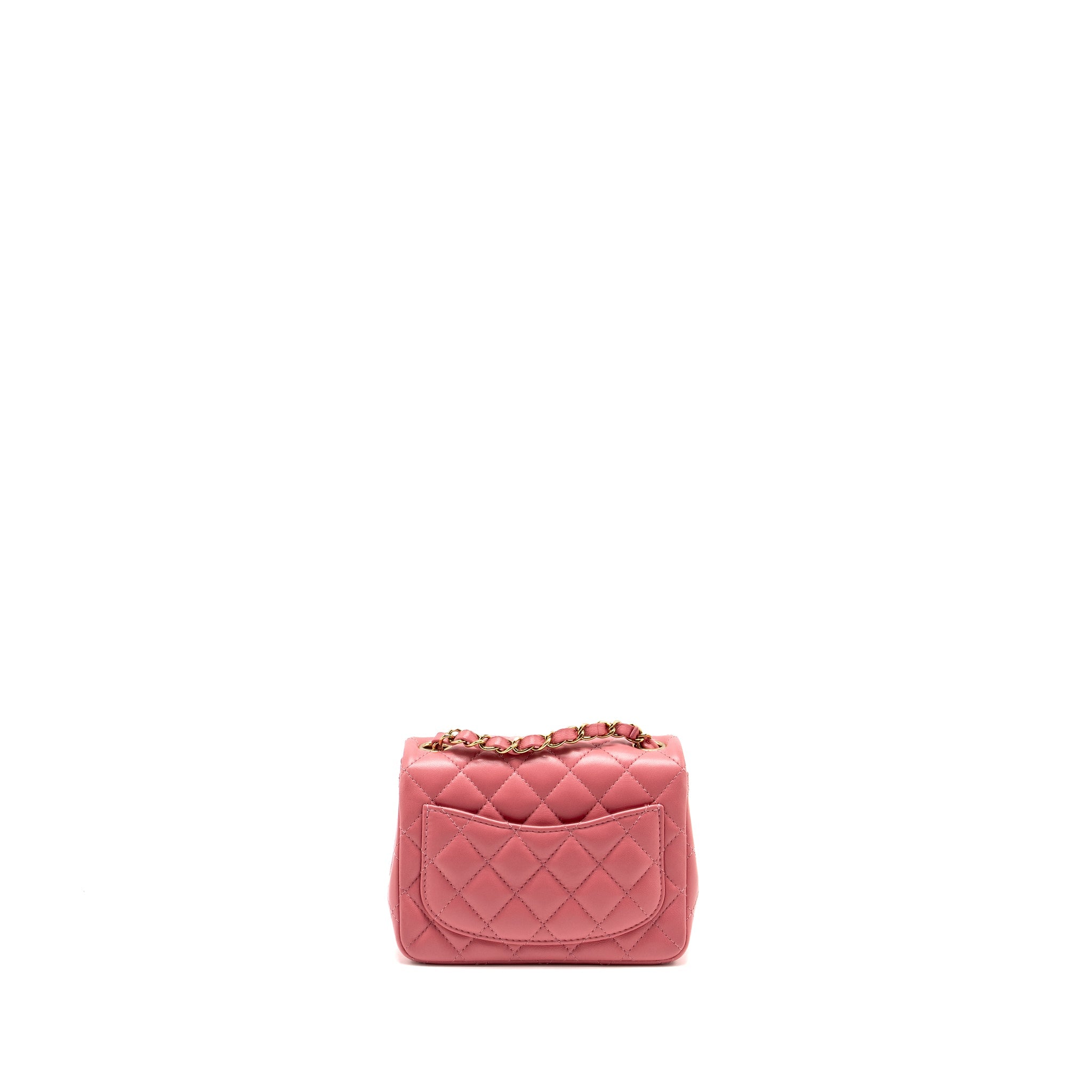 CHANEL MINI SQUARE FLAP BAG LAMBSKIN PINK LGHW (MICROCHIP)