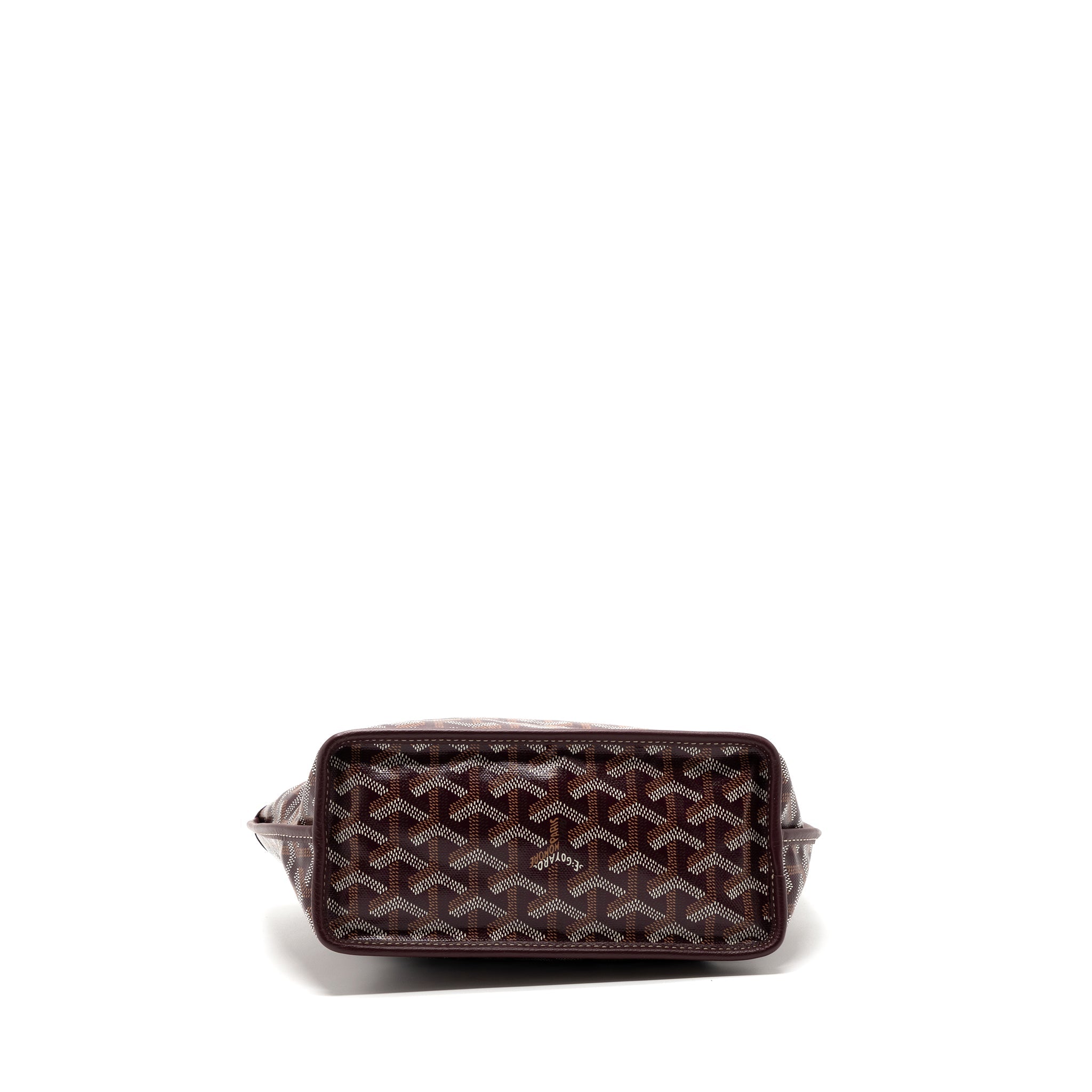GOYARD MINI ANJOU MINI BAG CANVAS/ CALFSKIN BURGUNDY SHW