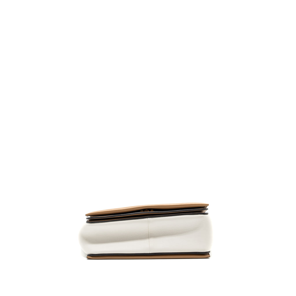 CELINE FRAME BAG CALFSKIN WHITE/BROWN GHW