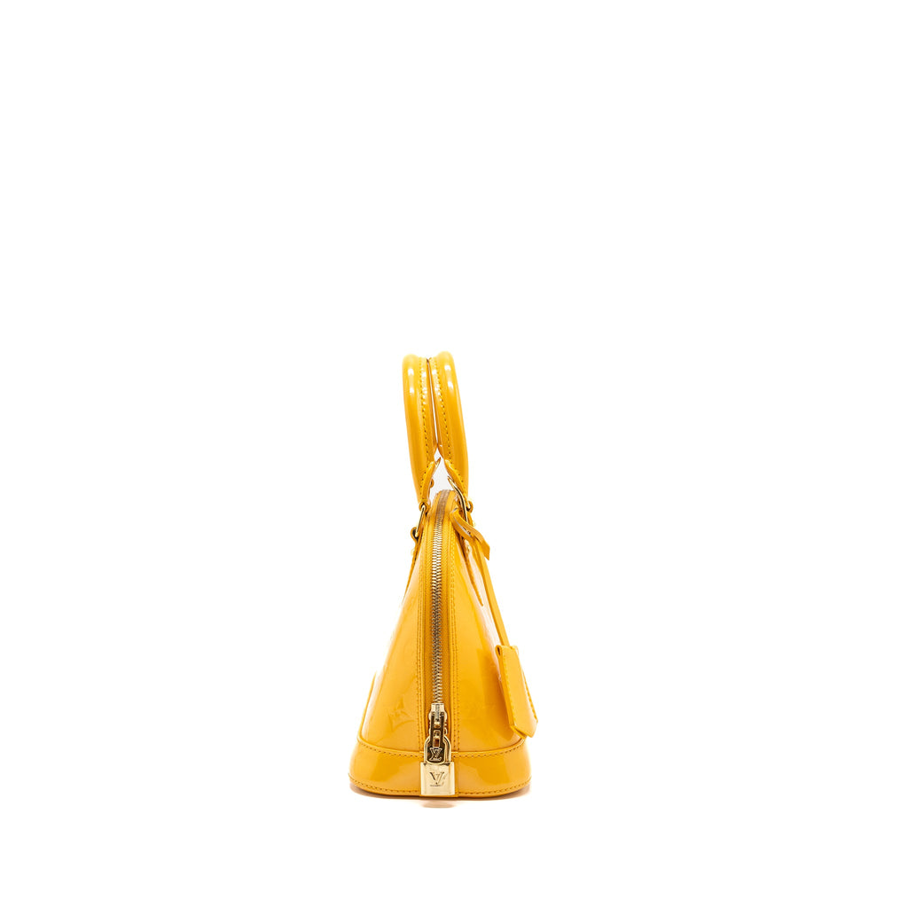 LOUIS VUITTON ALMA BB PATENT YELLOW LGHW