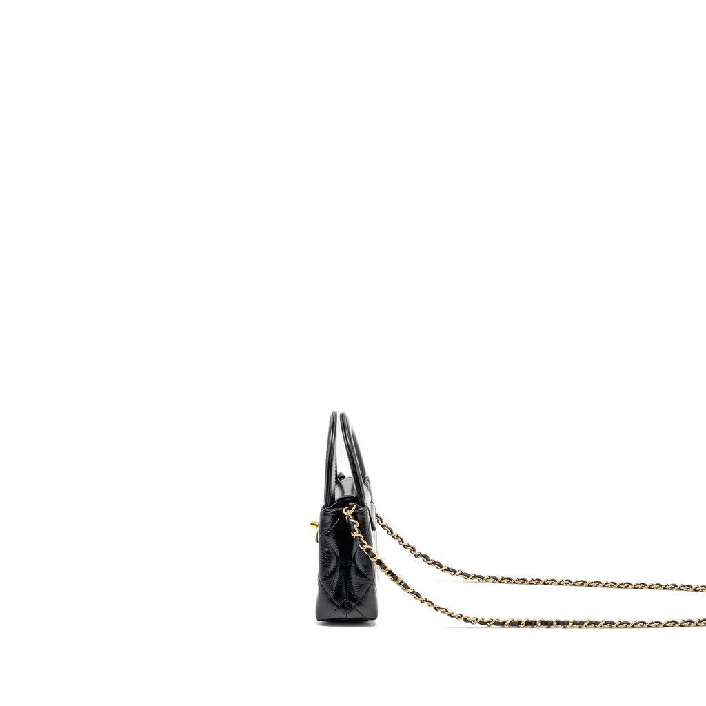 CHANEL 24P MINI NANO KELLY SHOPPER CALFSKIN BLACK GHW (MICROCHIP)