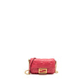 FENDI MINI BAGUETTE BAG NAPPA LAMBSKIN PINK GHW
