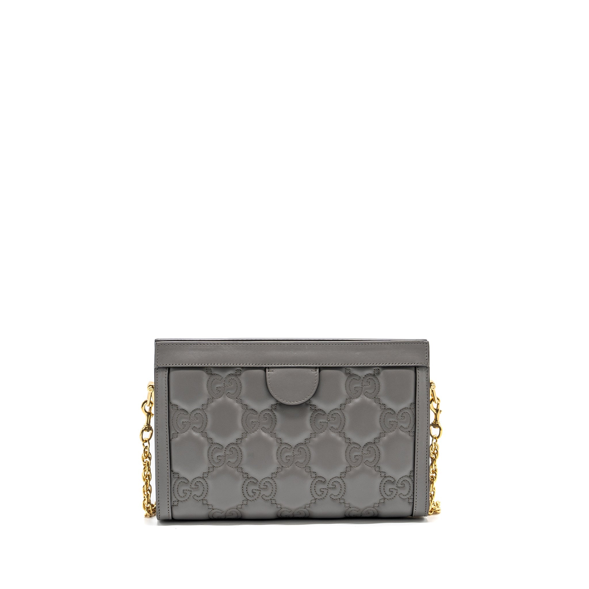 GUCCI CHAIN CROSSBODY BAG CALFSKIN GREY LGHW