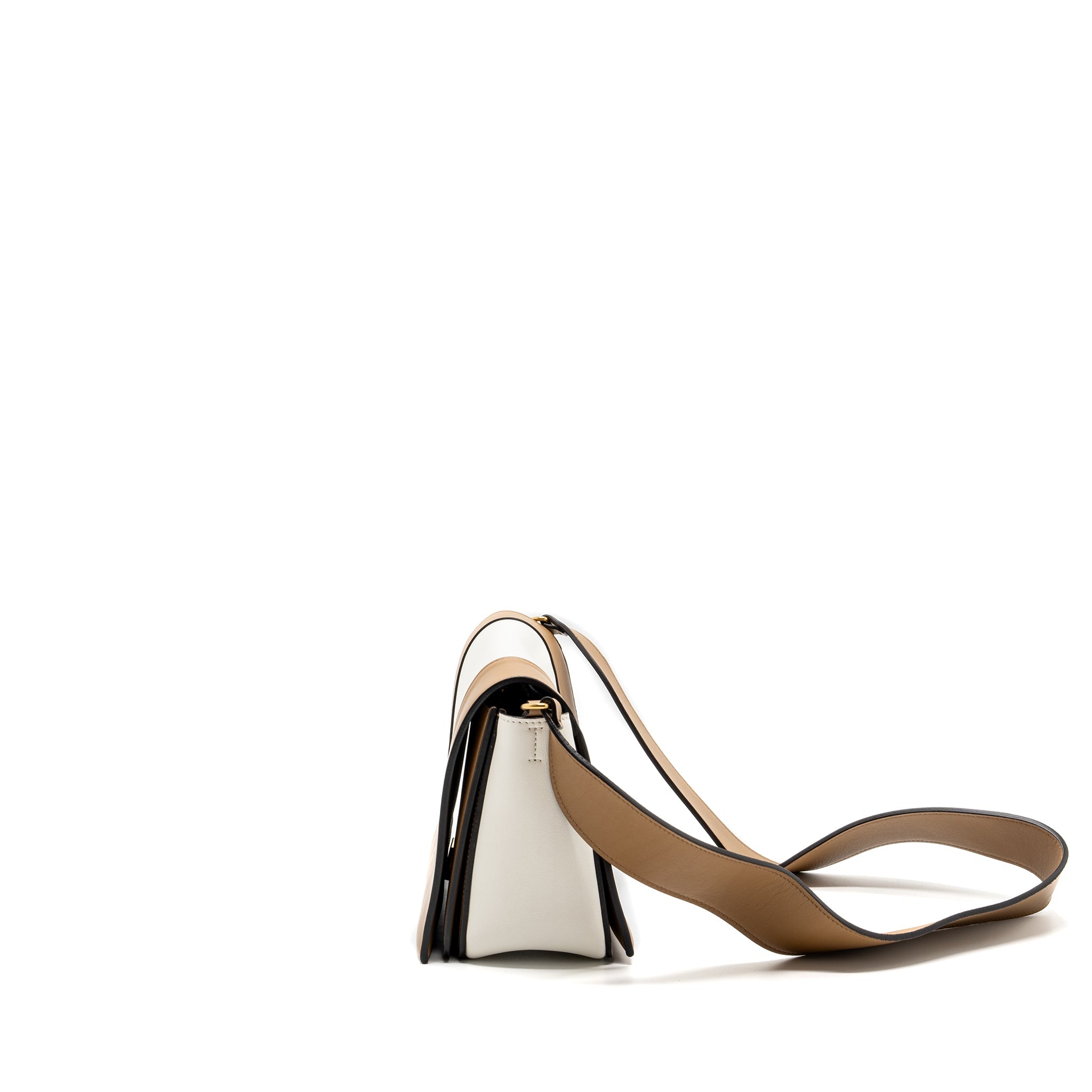 CELINE FRAME BAG CALFSKIN WHITE/BROWN GHW