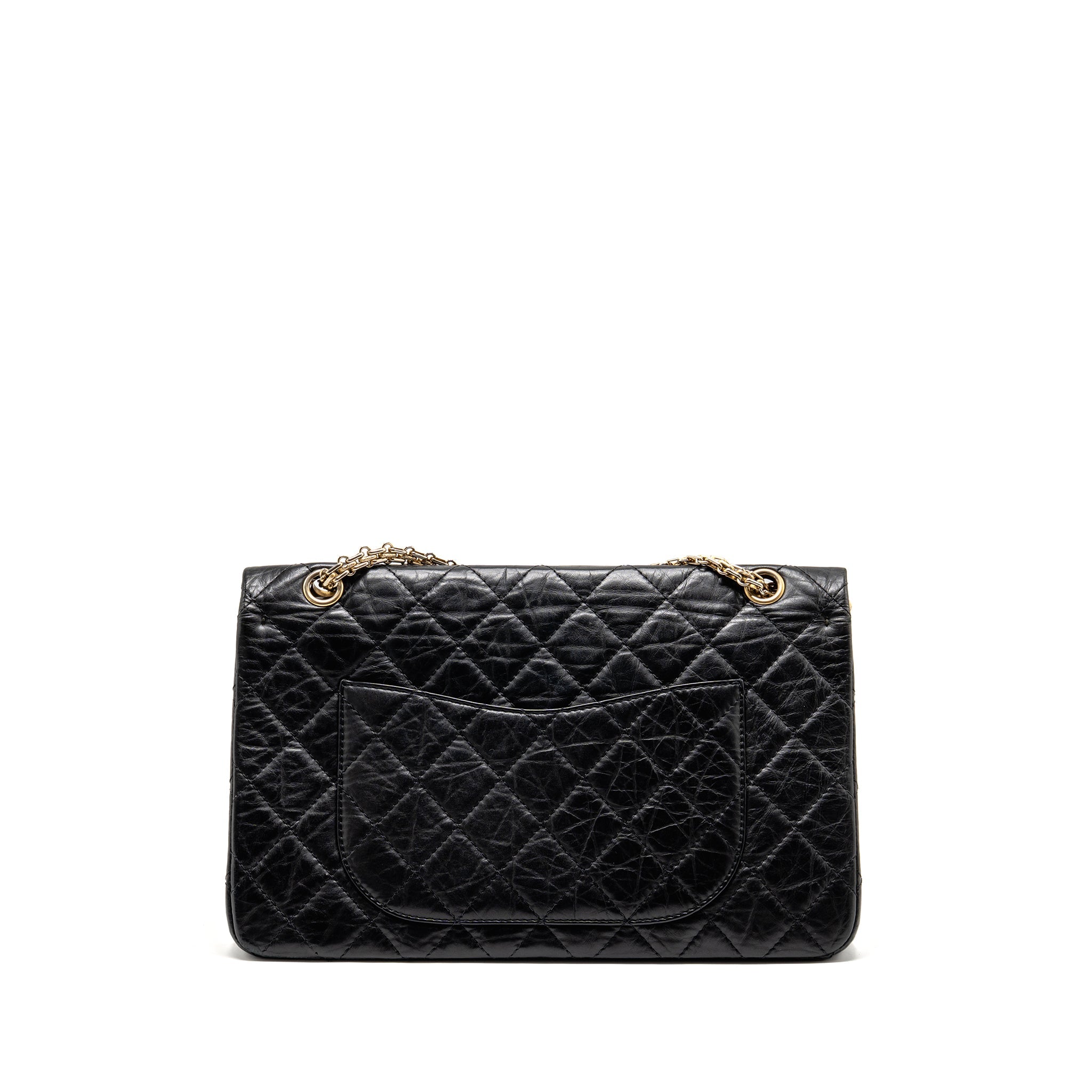 CHANEL 2.55 227 REISSUE MAXI FLAP BAG AGED CALFSKIN BLACK LGHW