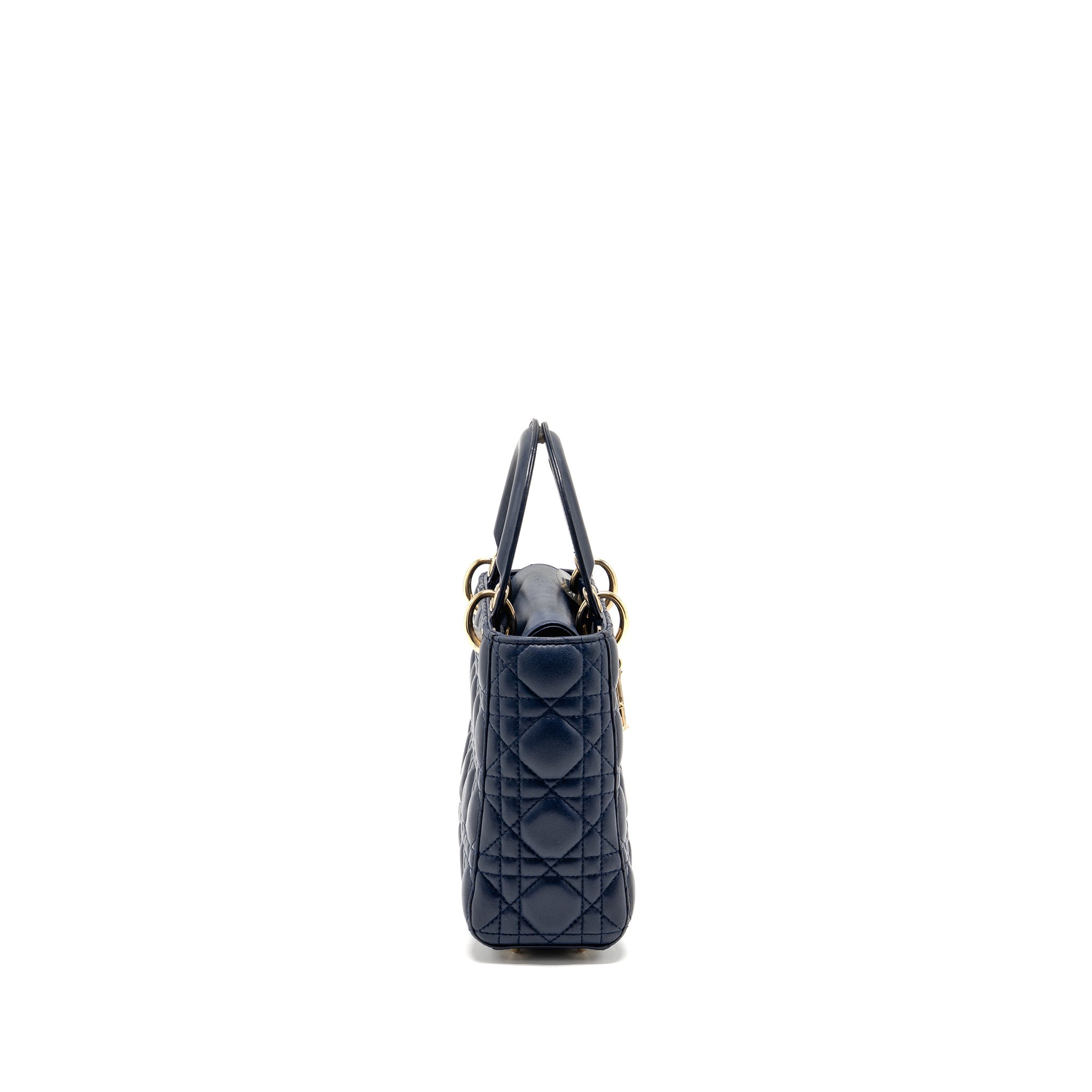 DIOR MY ABC SMALL LADY DIOR LAMBSKIN DARK BLUE LGHW