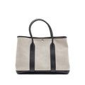 HERMES GARDEN PARTY 36 CANVAS/ LEATHER BLACK / WHITE SHW
