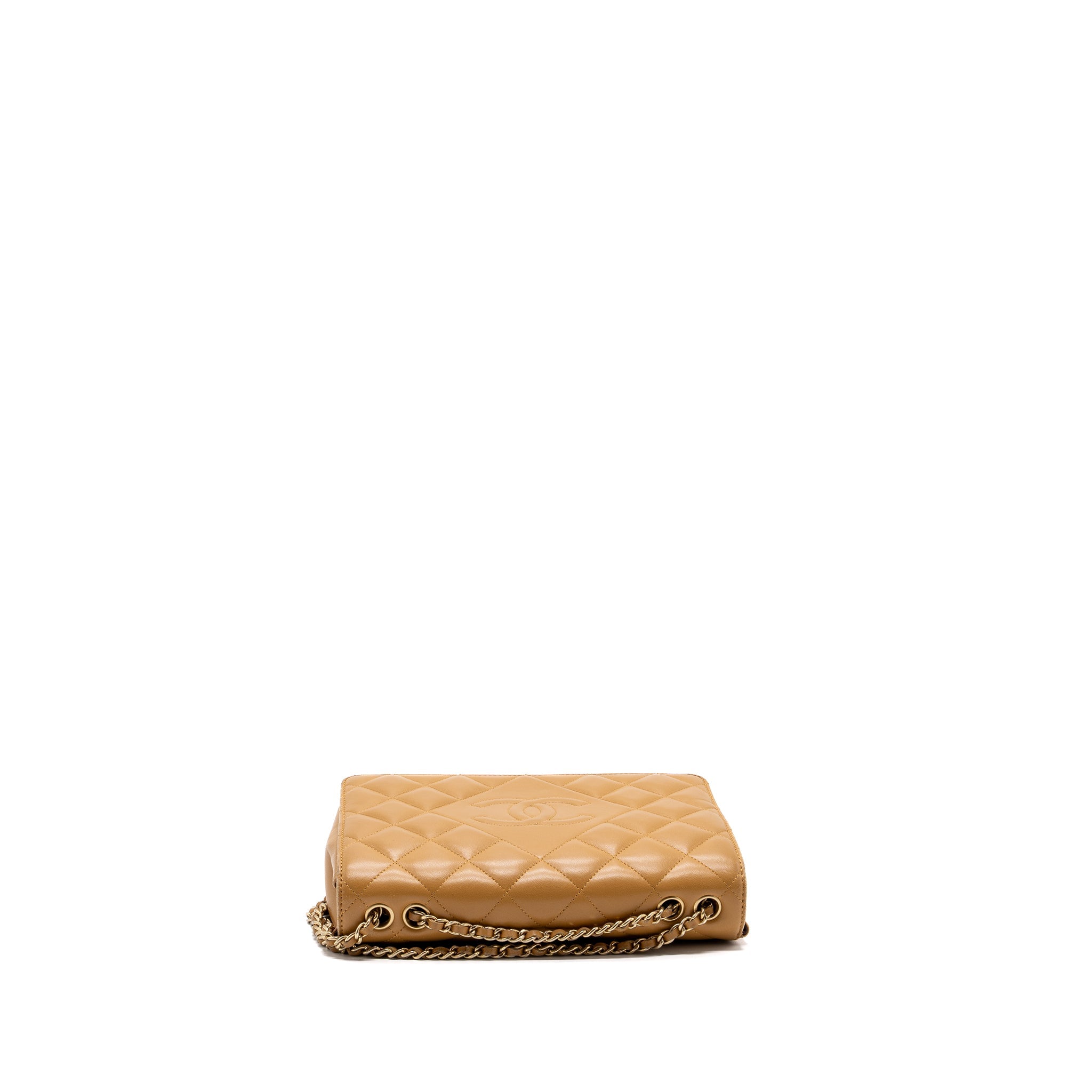 CHANEL QUILTED FLAP BAG LAMBSKIN BEIGE GHW