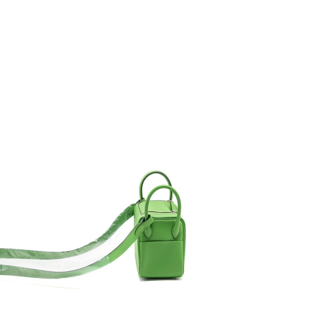 HERMES MINI LINDY CLEMENCE VERT YUCCA SHW