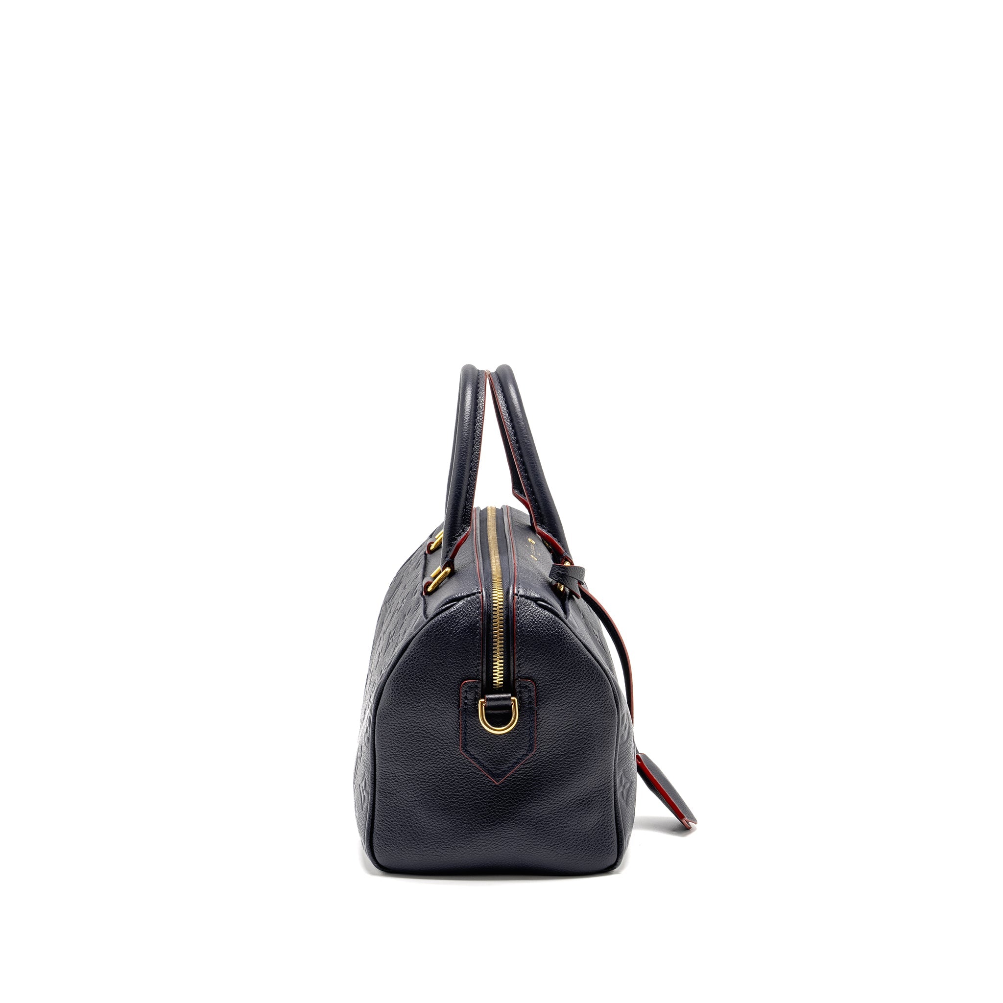 LOUIS VUITTON SPEEDY 25 BANDOULIERE MONOGRAM EMPREINTE NAVY/RED GHW