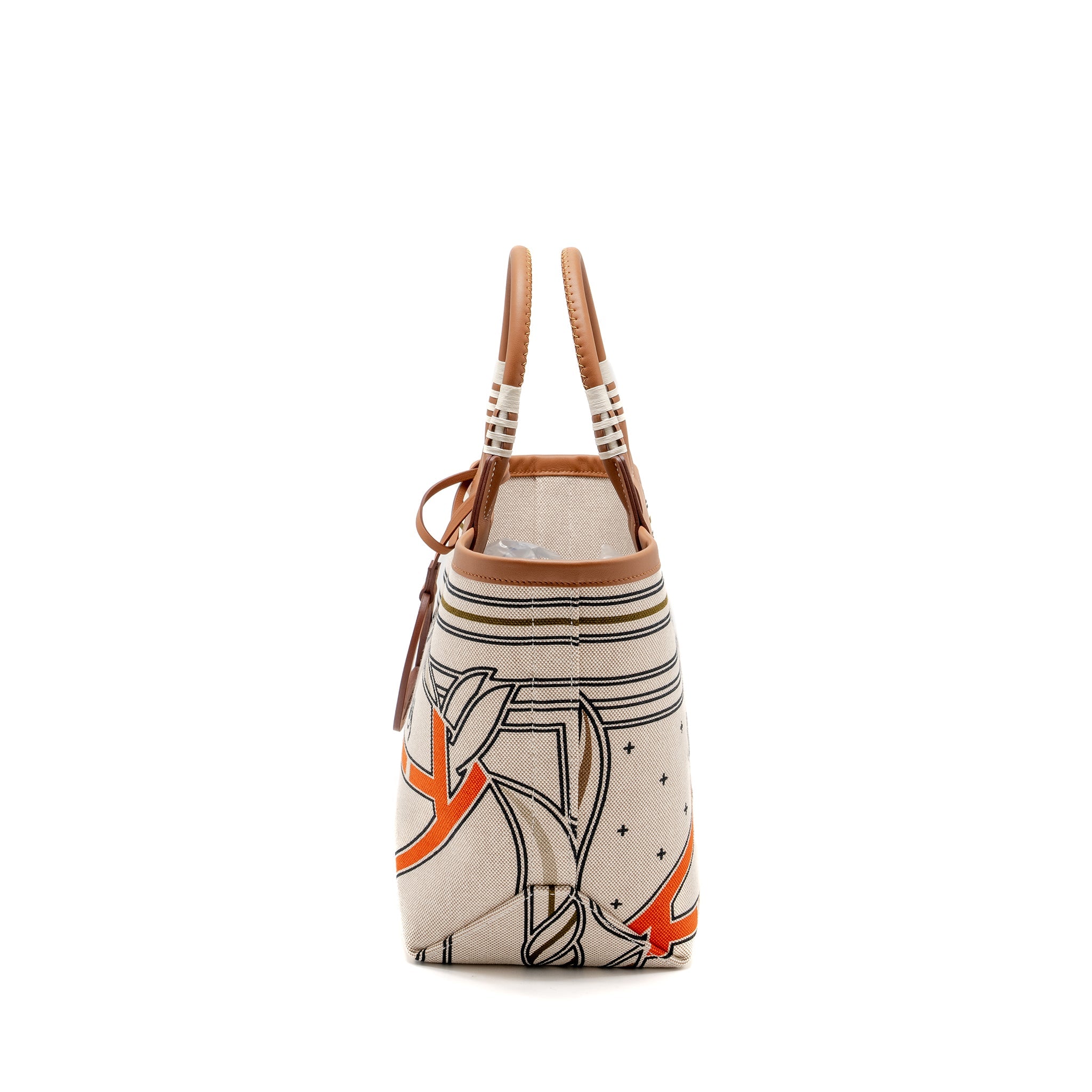 HERMES STEEPLE 25 CANVAS/ SWIFT BEIGE / GOLD SHW