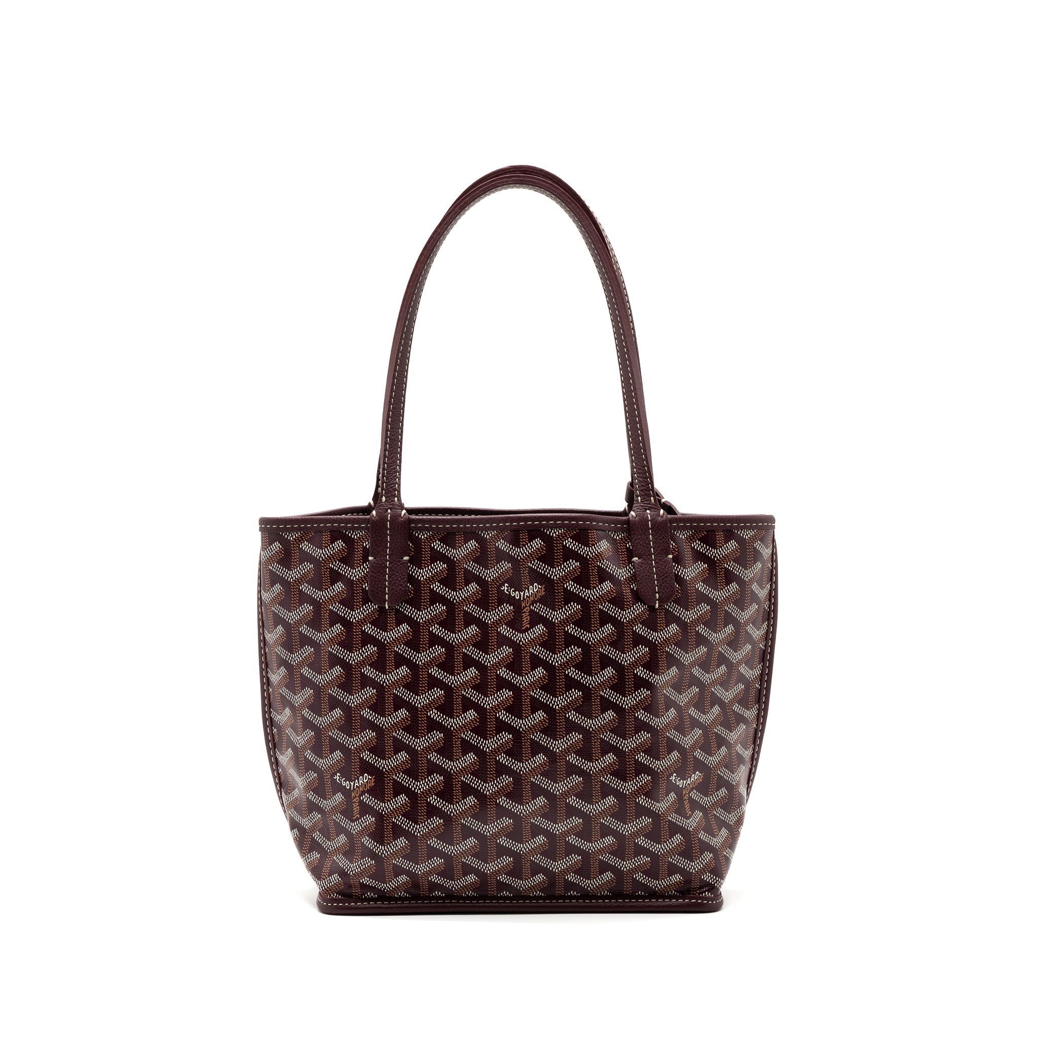 GOYARD MINI ANJOU MINI BAG CANVAS/ CALFSKIN BURGUNDY SHW