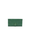 BOTTEGA VENETA CLUTCH NAPPA GREEN BLACK HARDWARE