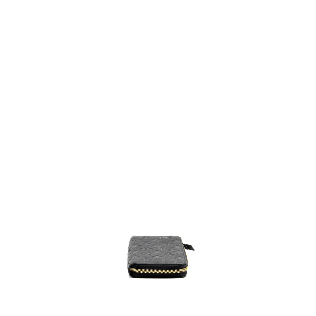 LOUIS VUITTON ZIPPY LONG WALLET EMBOSSED MONOGRAM EMPREINTE LEATHER BLACK GHW