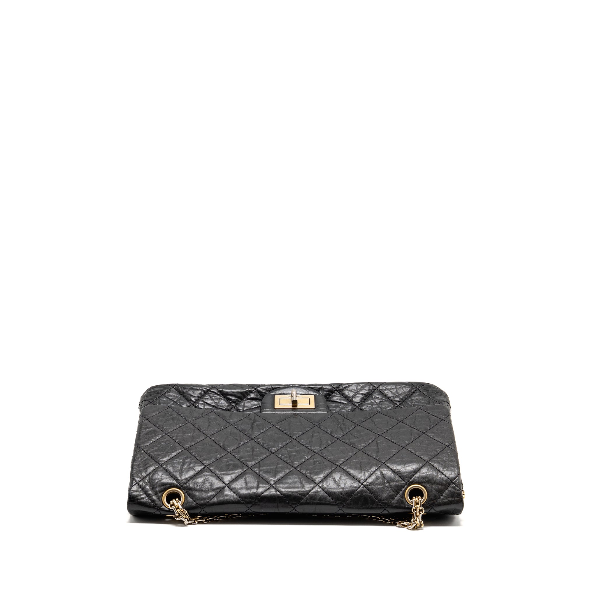 CHANEL 2.55 227 REISSUE MAXI FLAP BAG AGED CALFSKIN BLACK LGHW