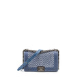 CHANEL MEDIUM BOY BAG DENIM BLUE RUTHENIUM SILVER HARDWARE