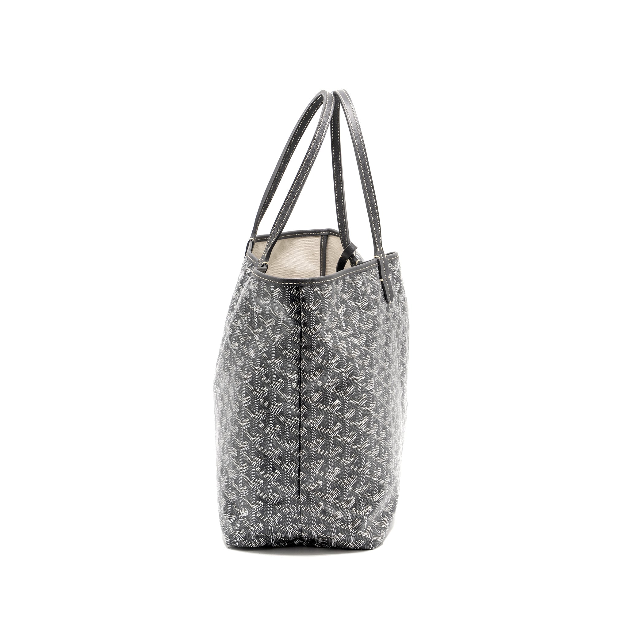 GOYARD SAINT LOUIS PM TOTE BAG GOYARDLINE CANVAS GREY SHW