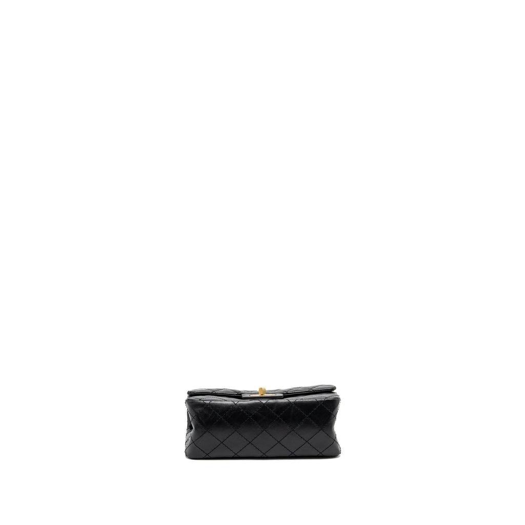 CHANEL MINI 2.55 REISSUE AGED CALFSKIN BLACK GHW (MICROCHIP)