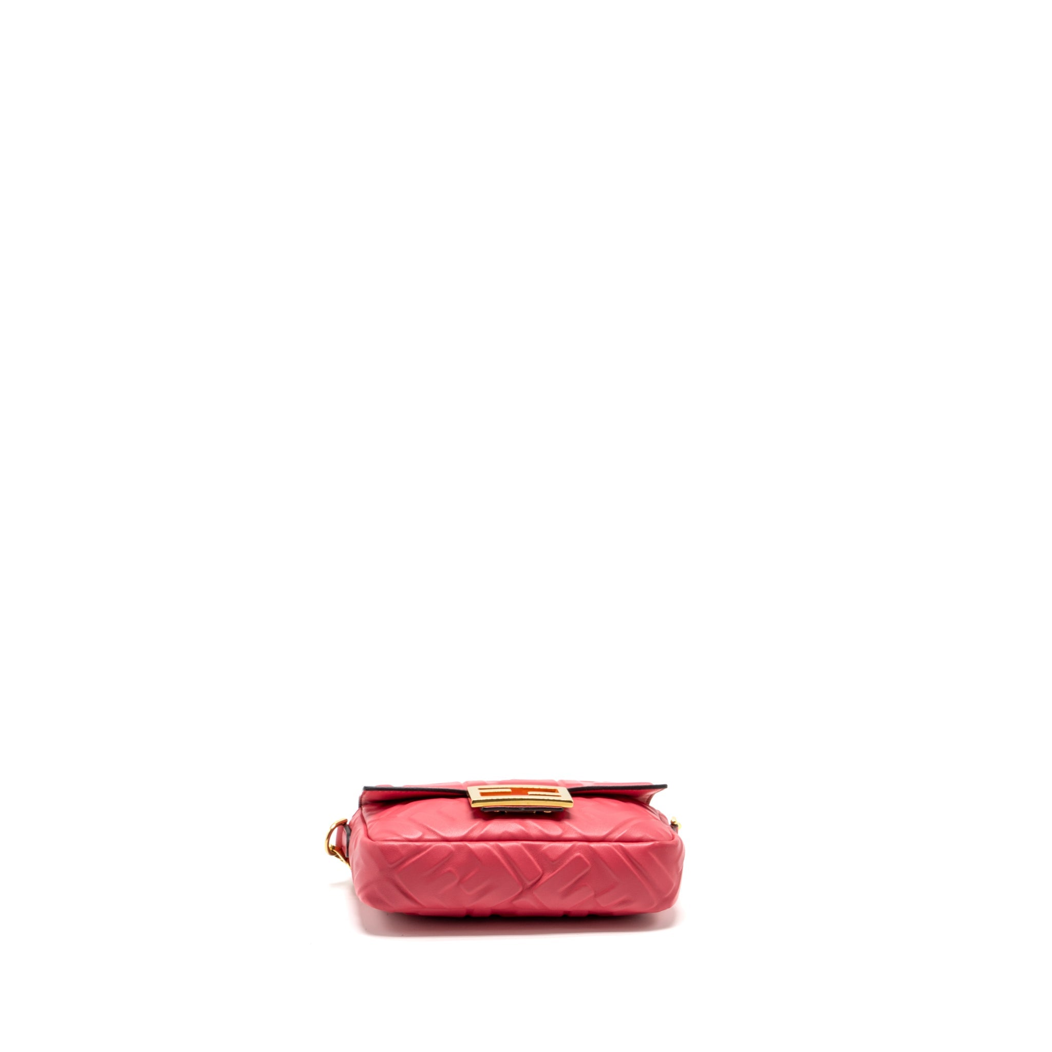 FENDI MINI BAGUETTE BAG NAPPA LAMBSKIN PINK GHW