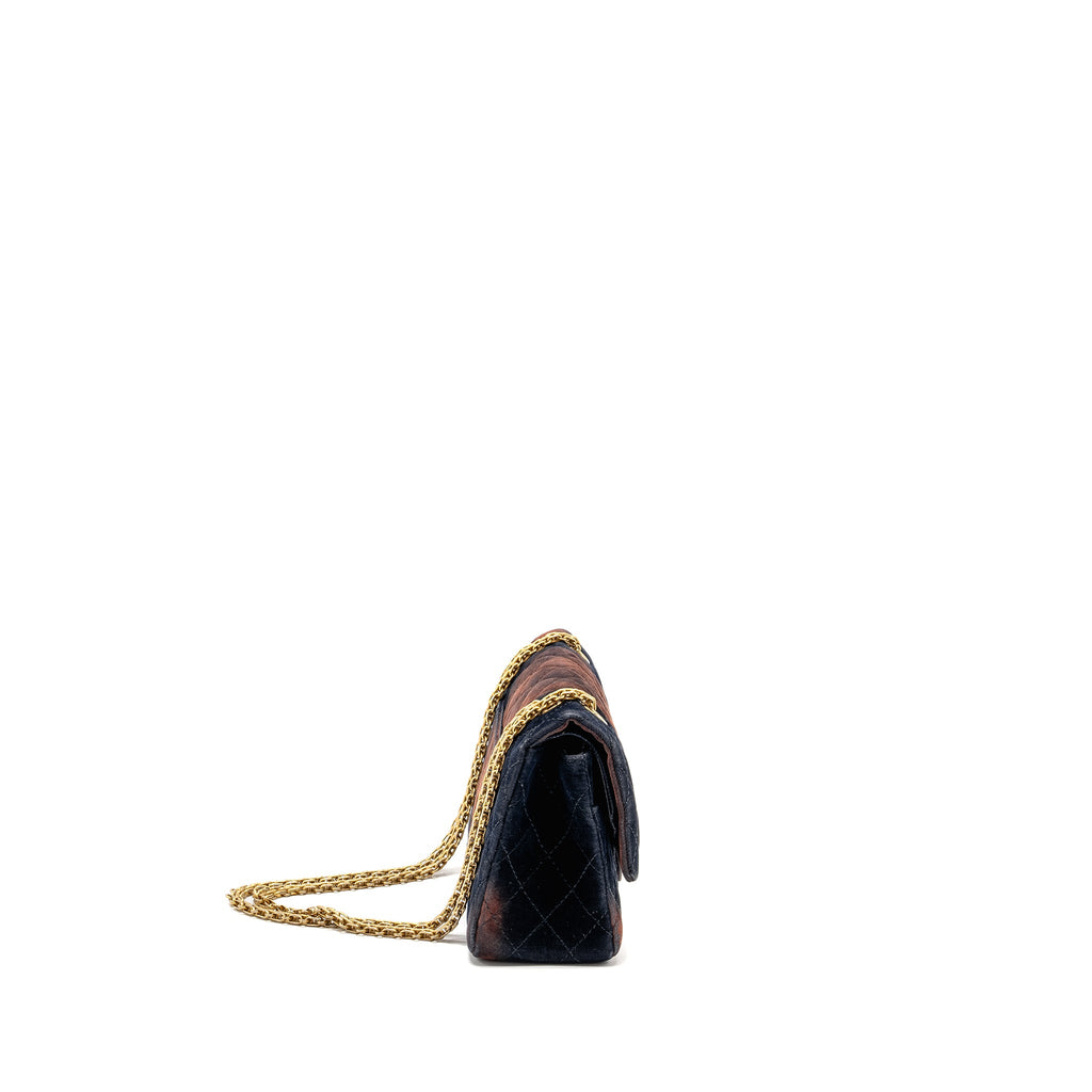 CHANEL SMALL 2.55 REISSUE FLAP BAG OMBRE VELVET MULTICOLOUR GHW