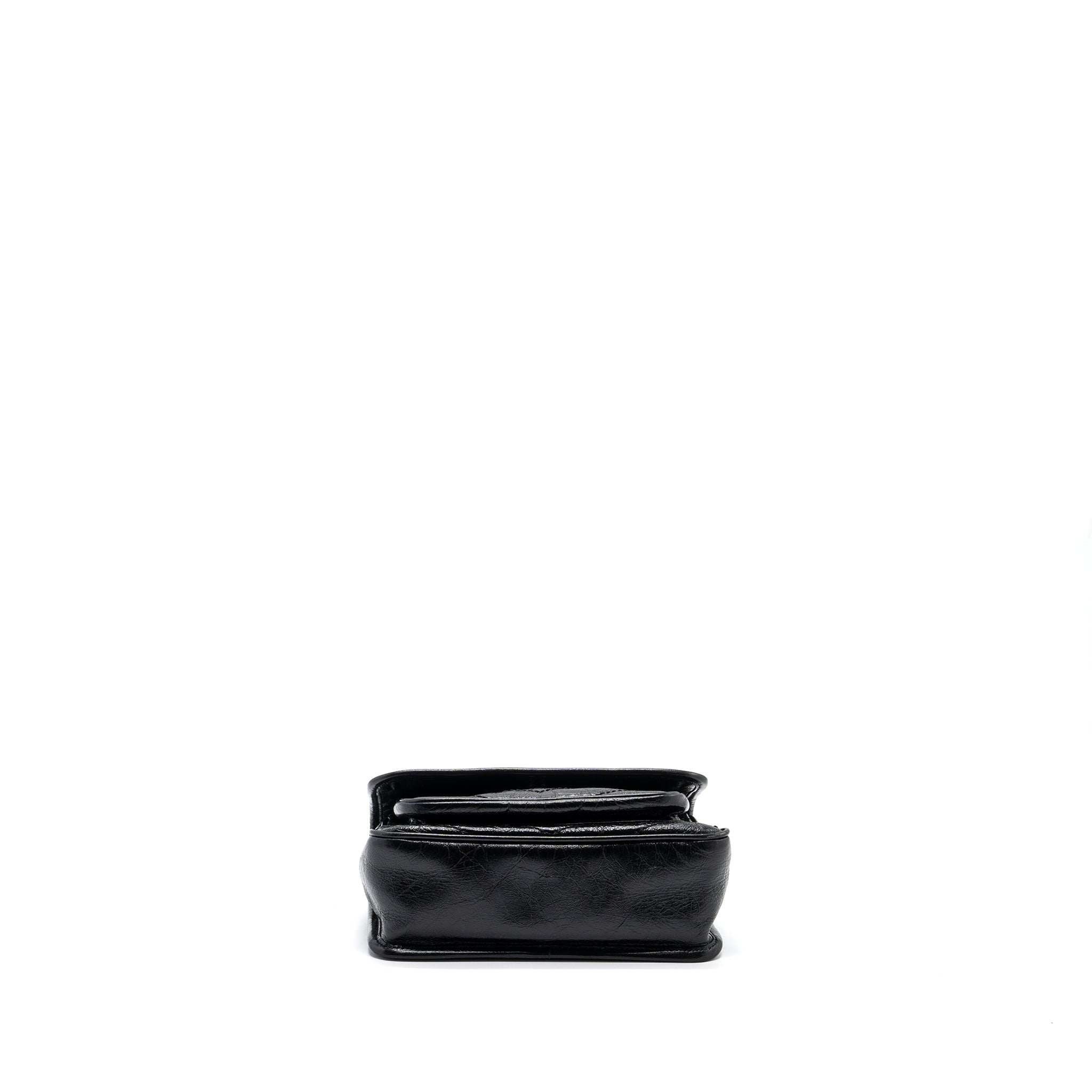 SAINT LAURENT/YSL NIKI BABY BAG VINTAGE CALFSKIN BLACK RUTHENIUM HARDWARE