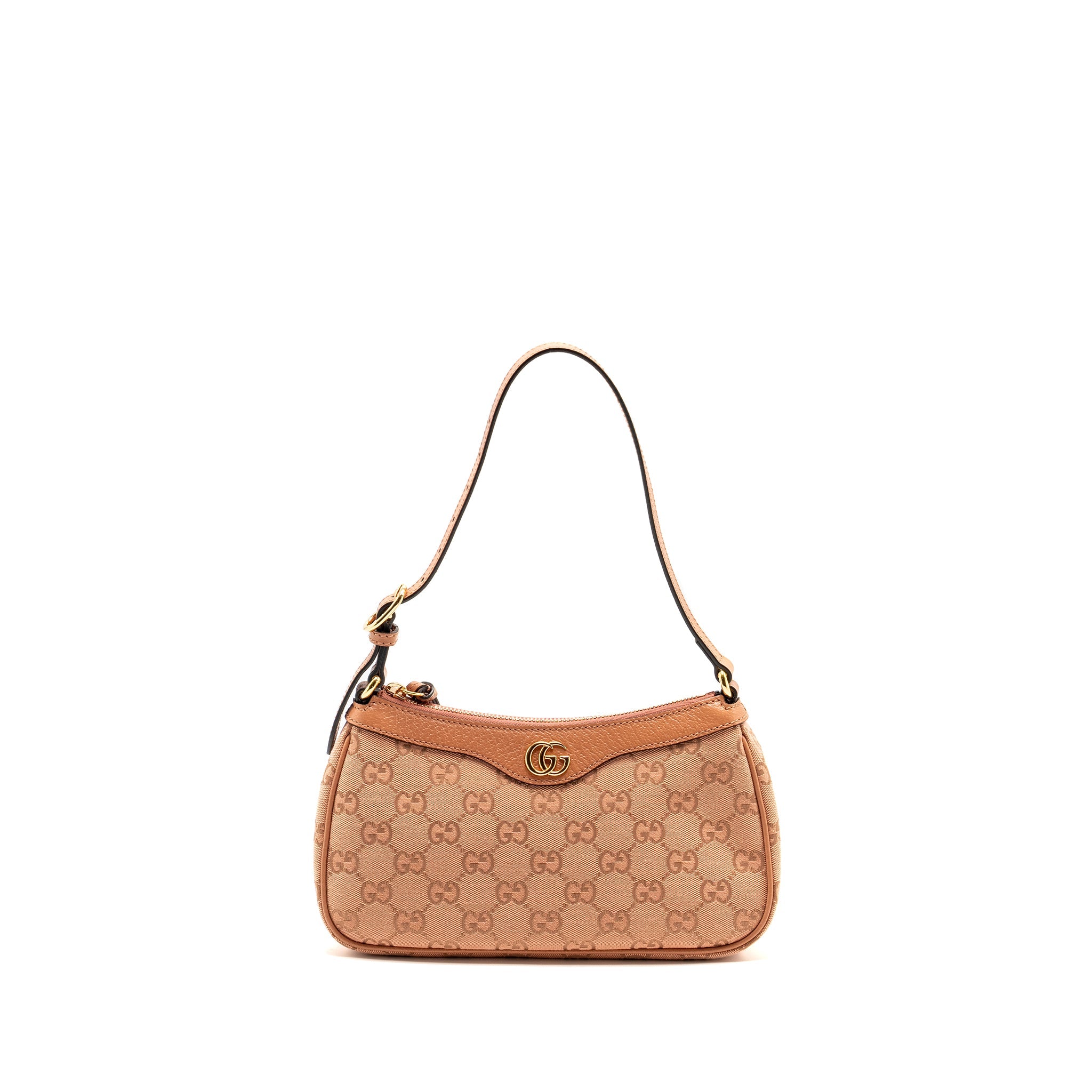 GUCCI SMALL OPHIDIA HOBO BAG GG SUPREME CANVAS PINK LGHW