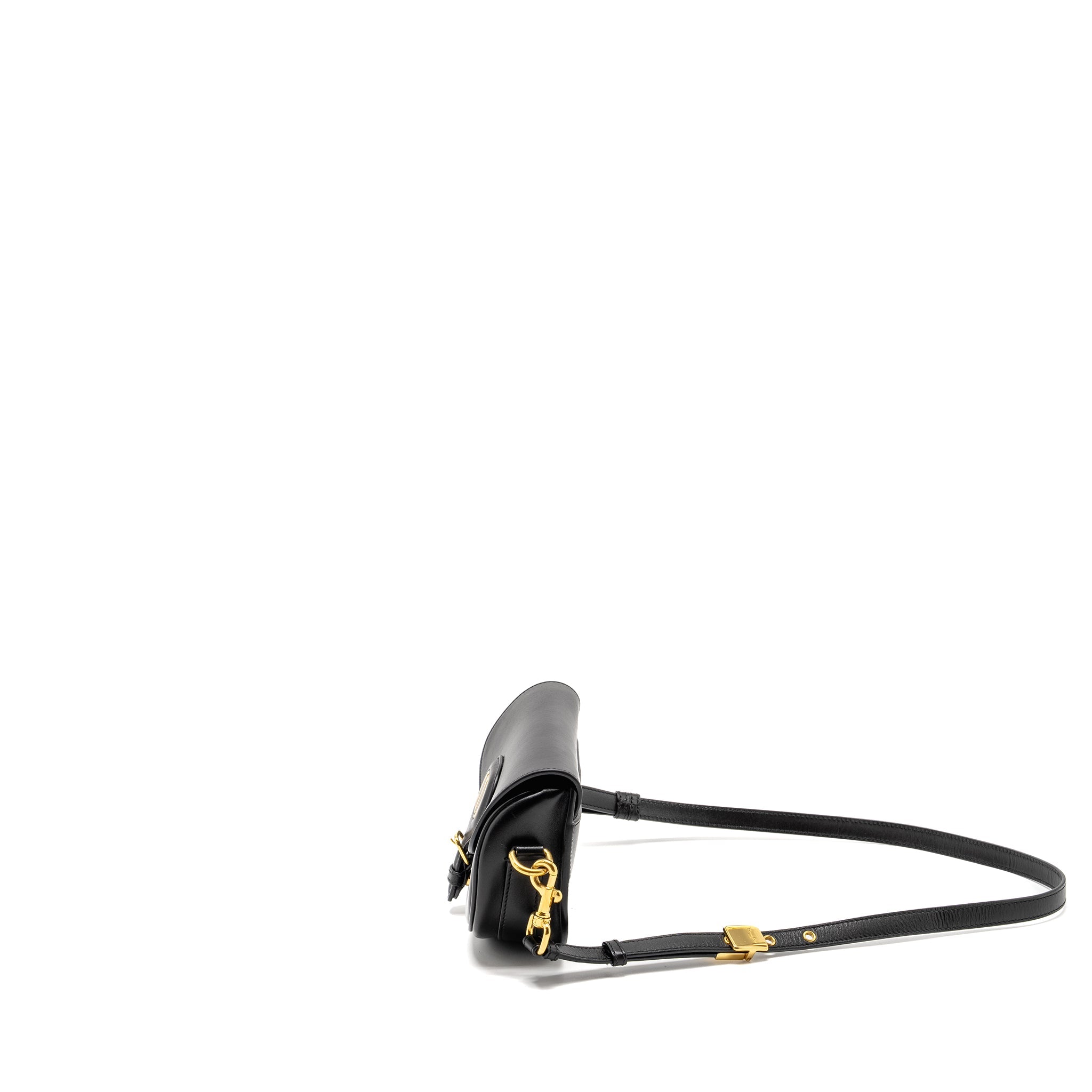 DIOR BOBBY EAST-WEST BAG BOX CALFSKIN BLACK GHW