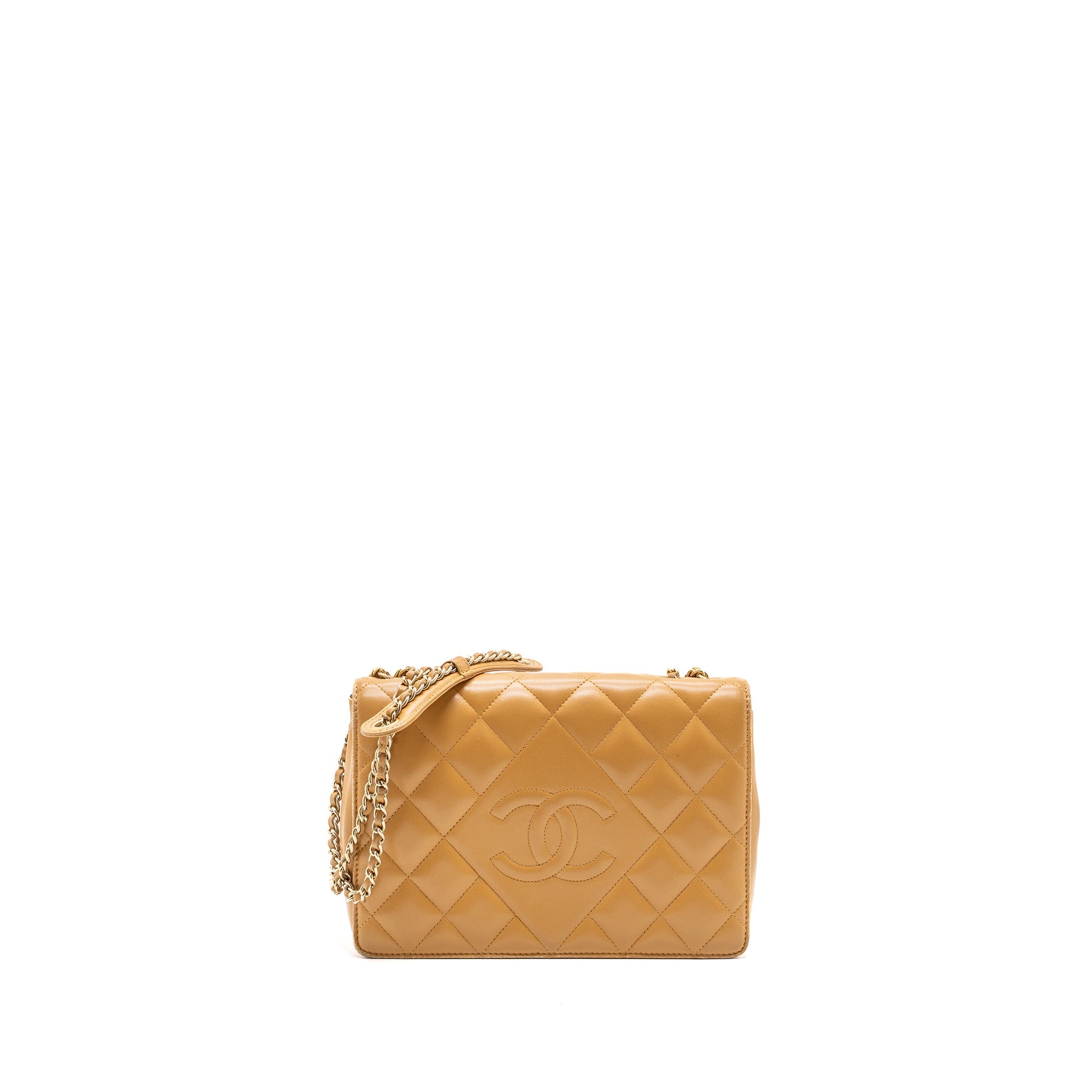 CHANEL QUILTED FLAP BAG LAMBSKIN BEIGE GHW