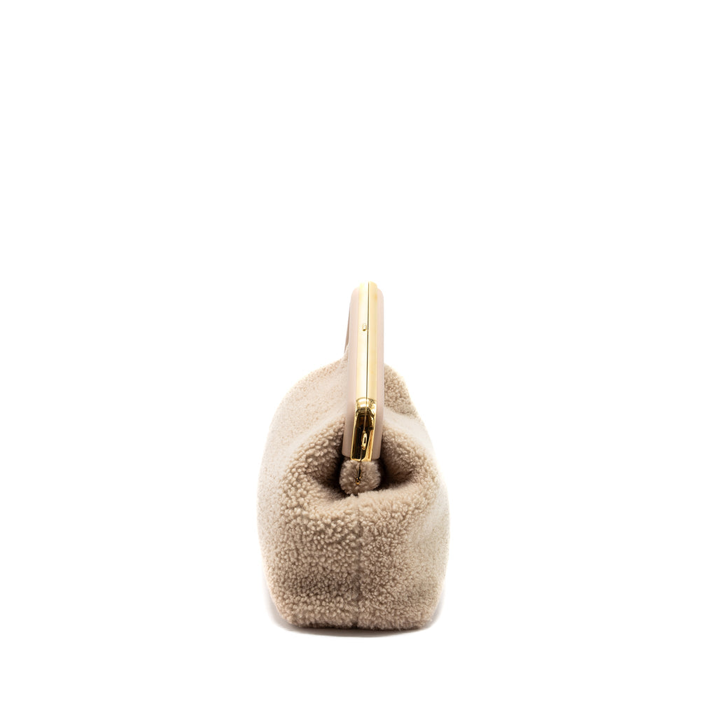 FENDI FIRST MEDIUM LAMBSKIN /SHEARLING LIGHT BEIGE GHW
