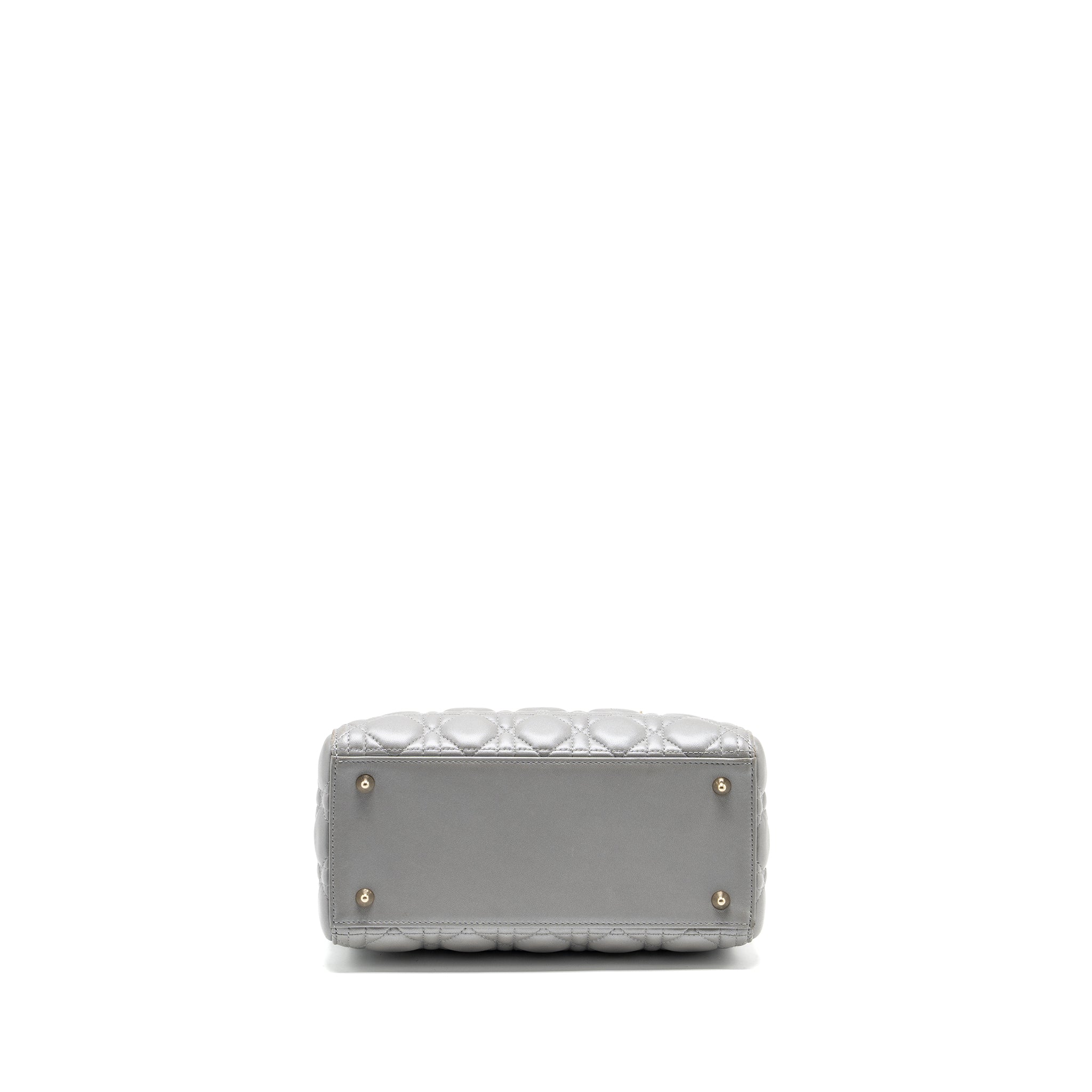 DIOR MEDIUM LADY DIOR LAMBSKIN GREY GHW