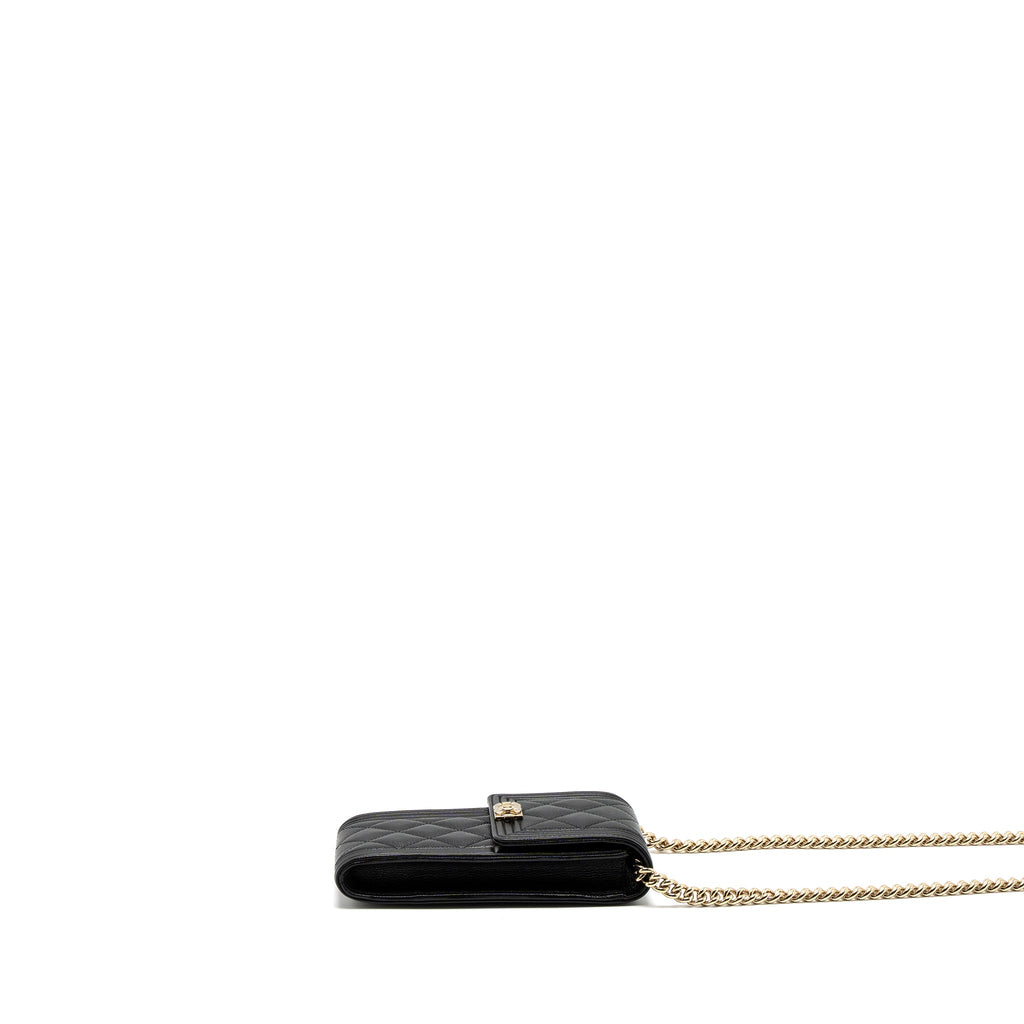 CHANEL VERTICAL PHONE POUCH CAVIAR BLACK LGHW