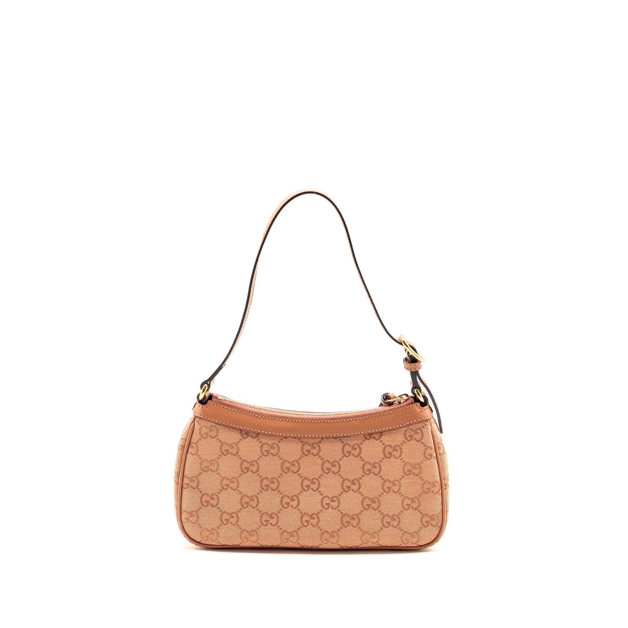 GUCCI SMALL OPHIDIA HOBO BAG GG SUPREME CANVAS PINK LGHW