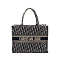 DIOR MEDIUM BOOK TOTE BLUE OBLIQUE EMBOIDERY