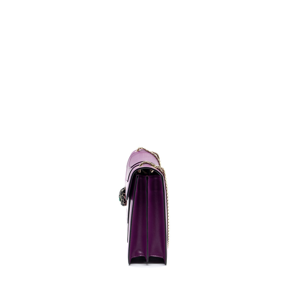 BVLGARI SERPENTI FOREVER  SHOULDER BAG CALFSKIN PURPLE LGHW