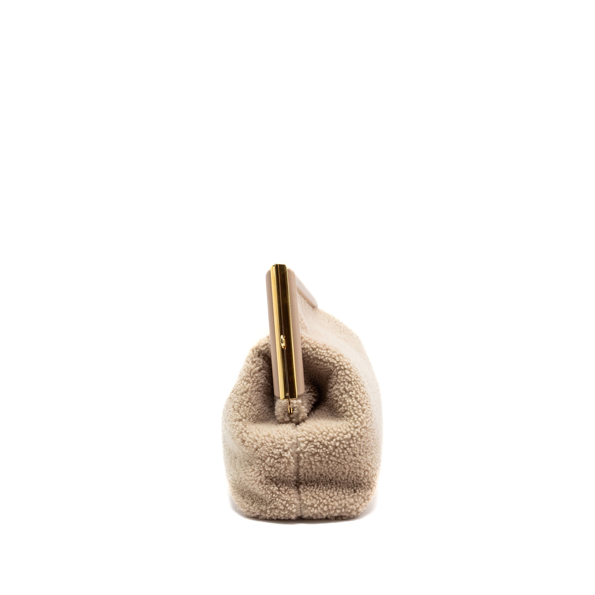 FENDI FIRST MEDIUM LAMBSKIN /SHEARLING LIGHT BEIGE GHW