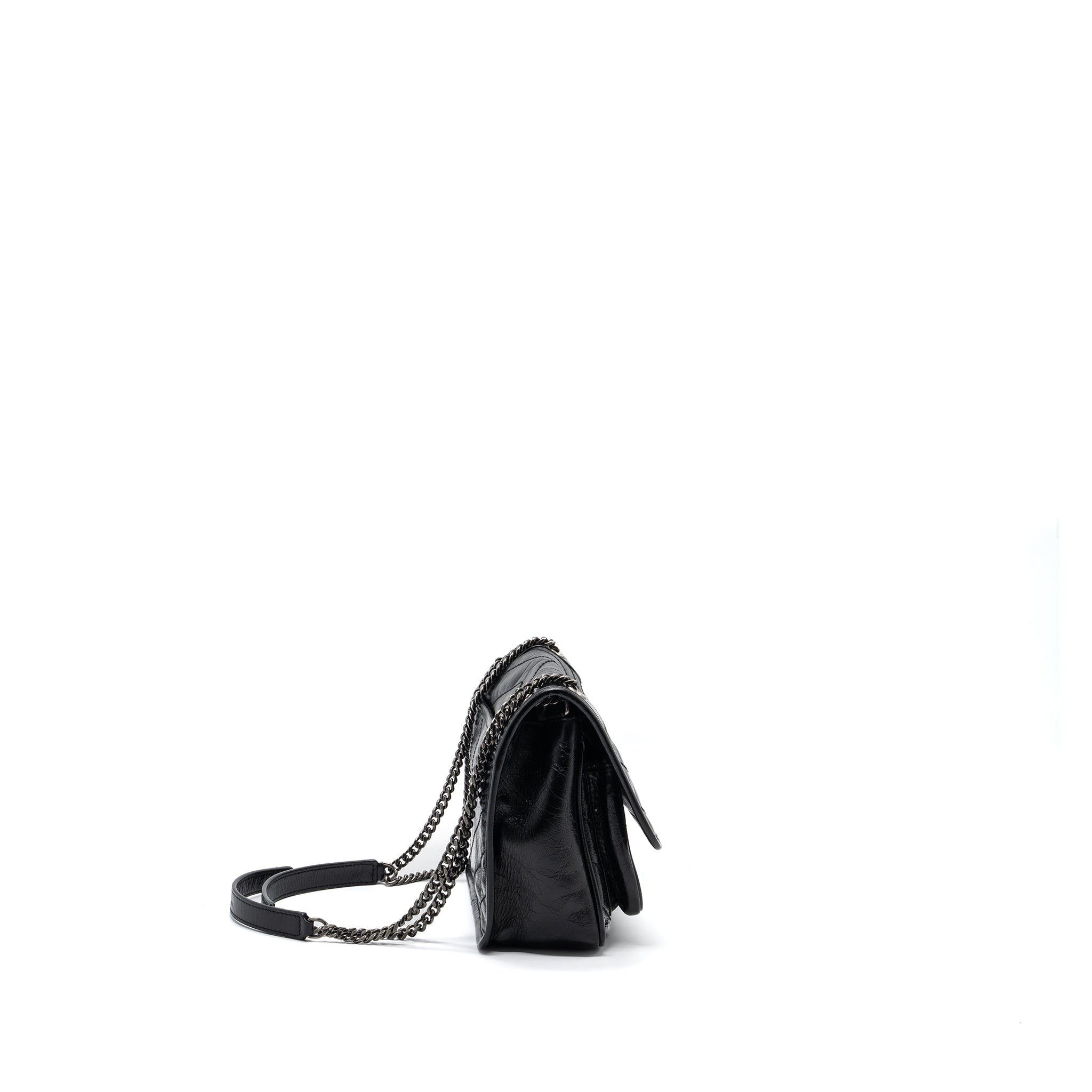 SAINT LAURENT/YSL NIKI BABY BAG VINTAGE CALFSKIN BLACK RUTHENIUM HARDWARE