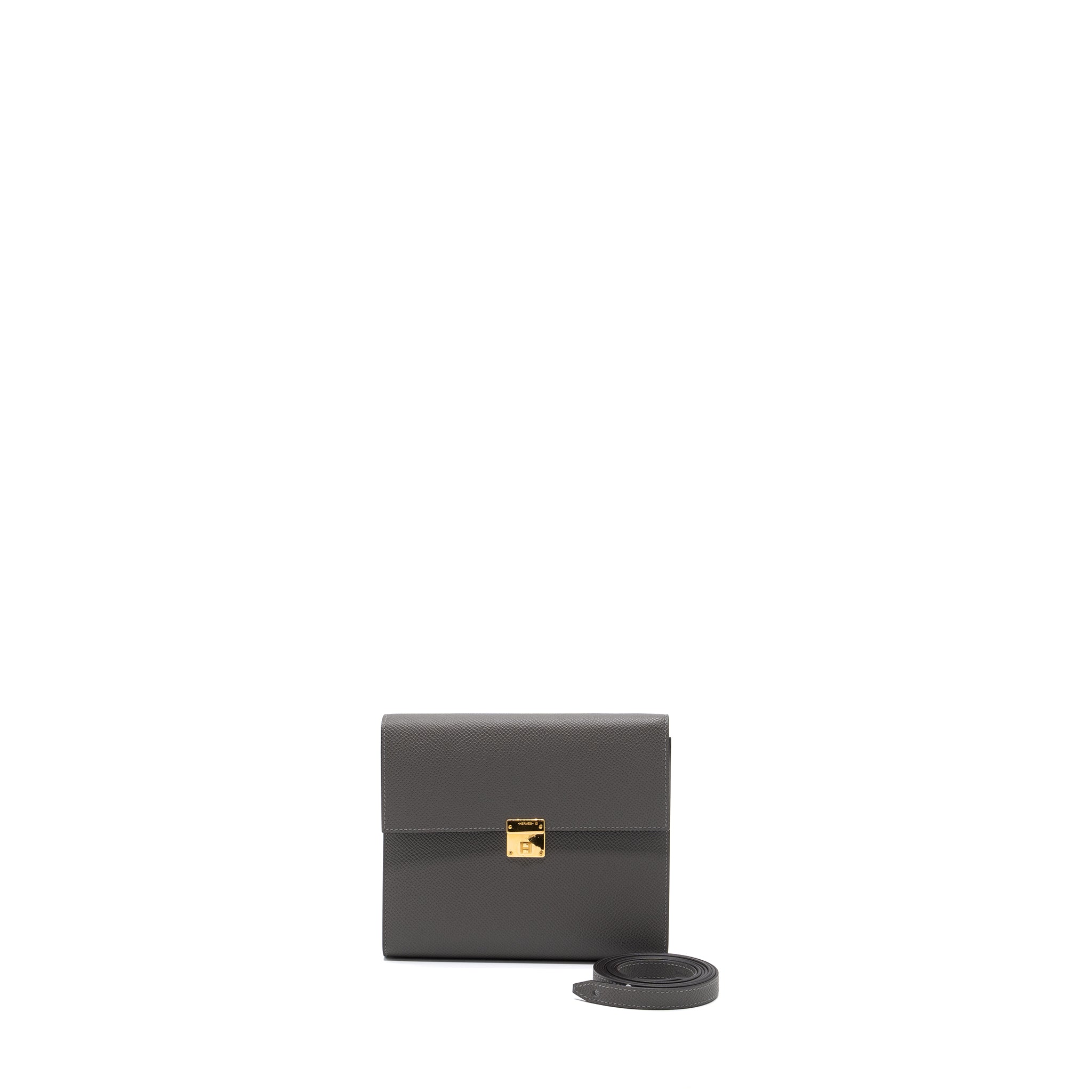 HERMES CLIC 16 WALLET EPSOM GRIS MEYER GHW