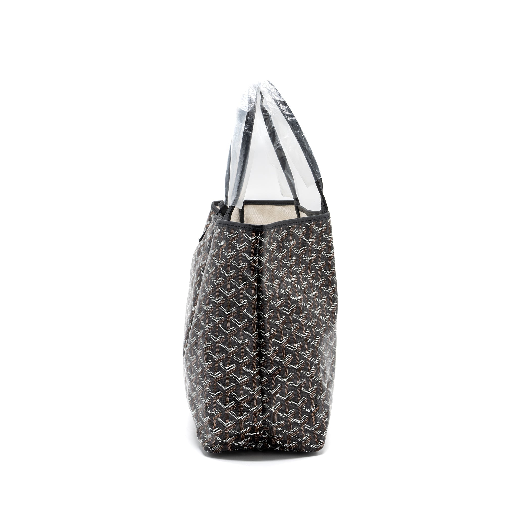GOYARD SAINT LOUIS PM TOTE BAG GOYARDINE CANVAS BLACK / MULTICOLOR