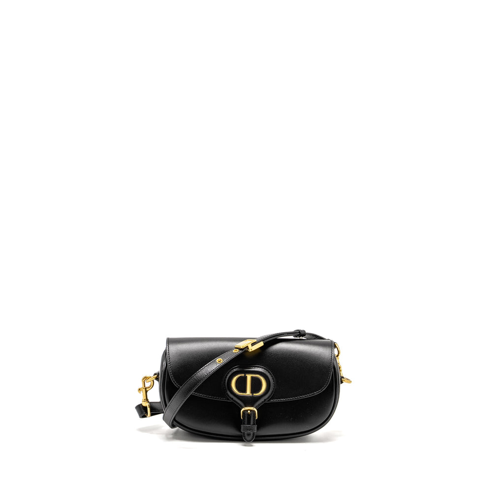 DIOR BOBBY EAST-WEST BAG BOX CALFSKIN BLACK GHW
