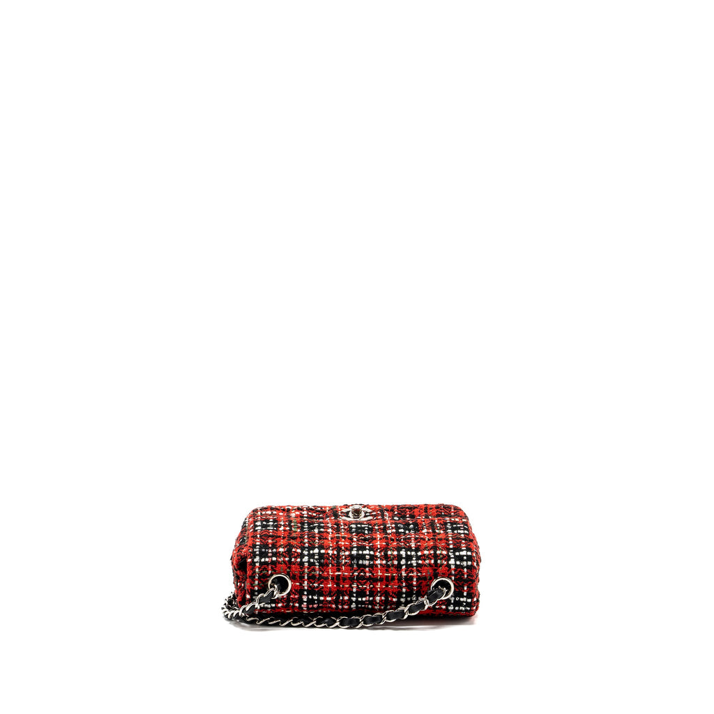 CHANEL MINI RECTANGULAR FLAP BAG TWEED RED / BLACK MULTICOLOUR SHW