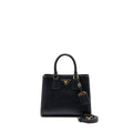 PRADA TOTE BAG SAFFIANO CALFSKIN BLACK / WHITE GHW