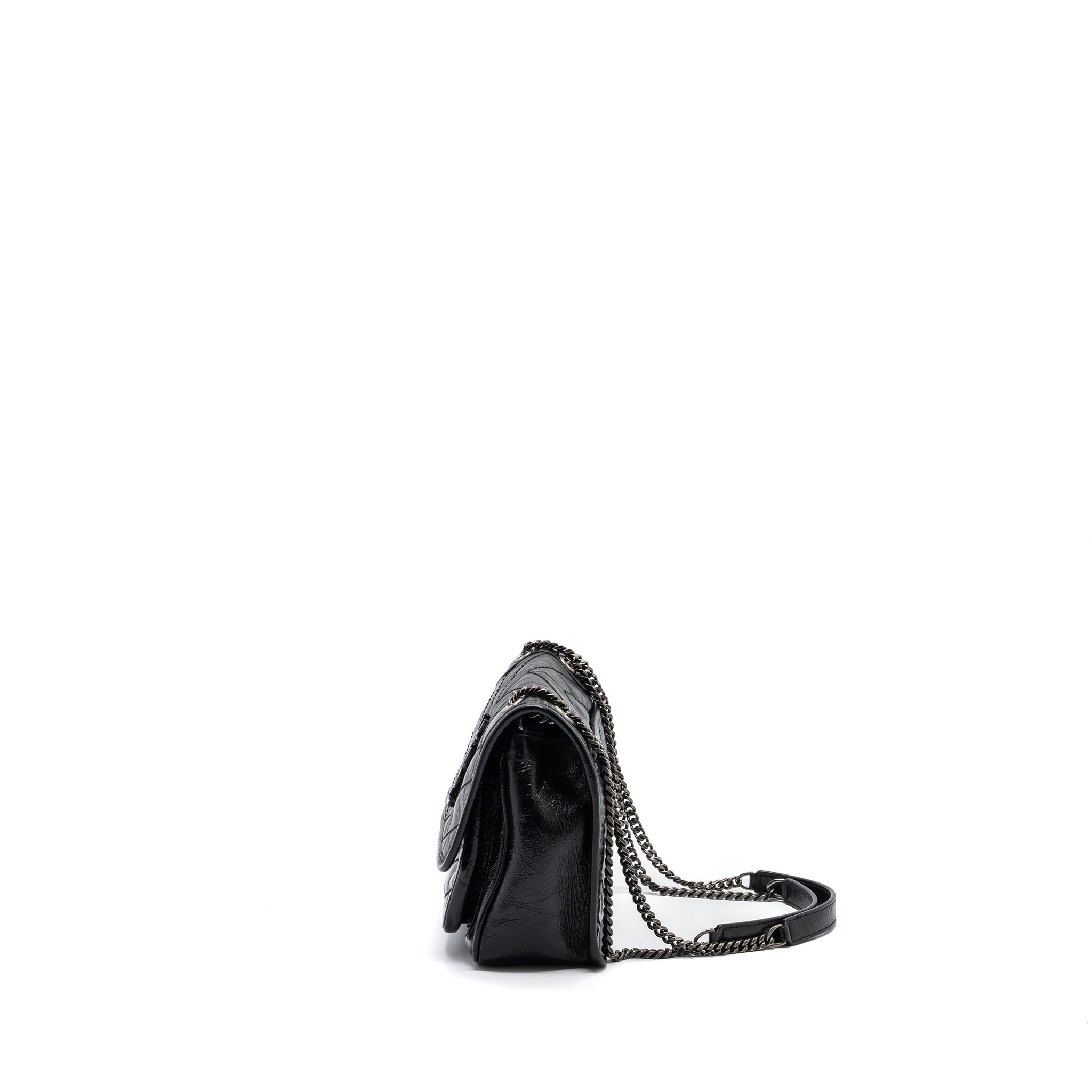 SAINT LAURENT/YSL NIKI BABY BAG VINTAGE CALFSKIN BLACK RUTHENIUM HARDWARE