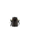 FENDI MINI MON TRESOR BUCKET BAG CALFSKIN BROWN / BLACK GHW