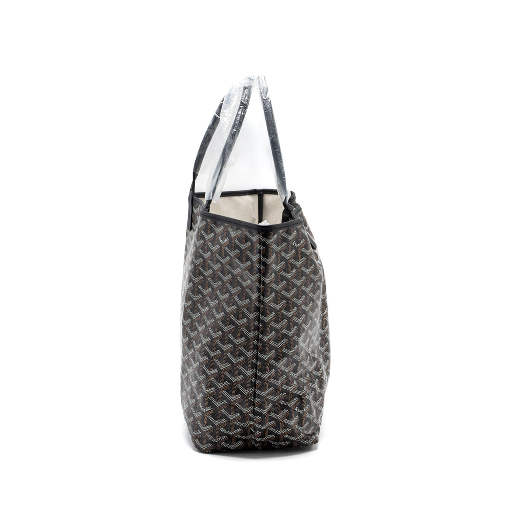 GOYARD SAINT LOUIS PM TOTE BAG GOYARDINE CANVAS BLACK / MULTICOLOR