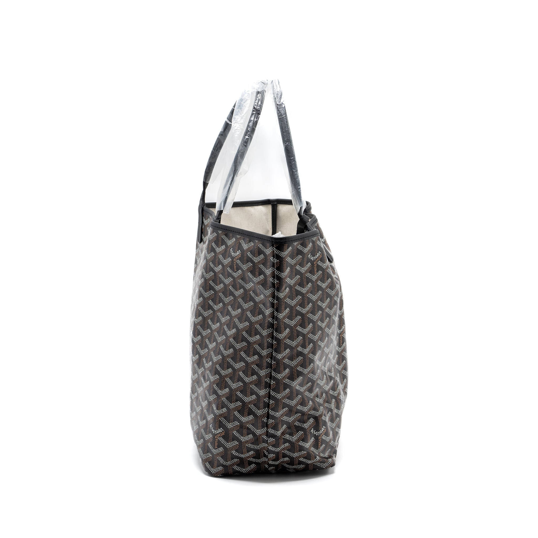 GOYARD SAINT LOUIS PM TOTE BAG GOYARDINE CANVAS BLACK / MULTICOLOR