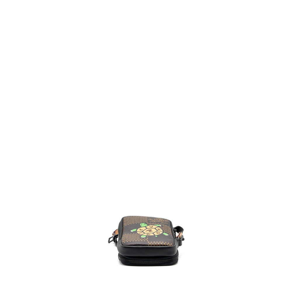 LOUIS VUITTON NIGO DOUBLE PHONE POUCH LIMITED EDITION BLACK HARDWARE