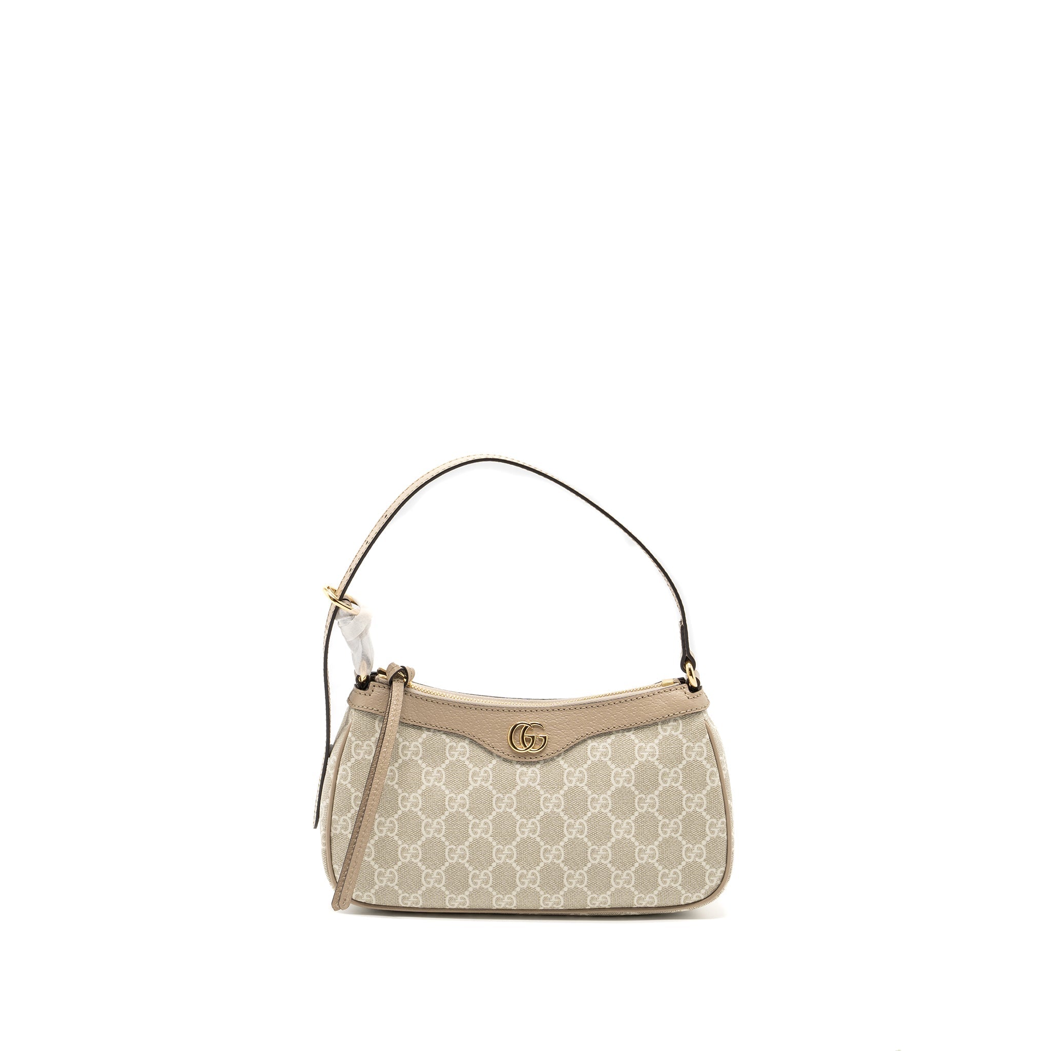 GUCCI OPHIDIA SMALL HANDBAG GG SUPREME CANVAS BEIGE/WHITE GHW