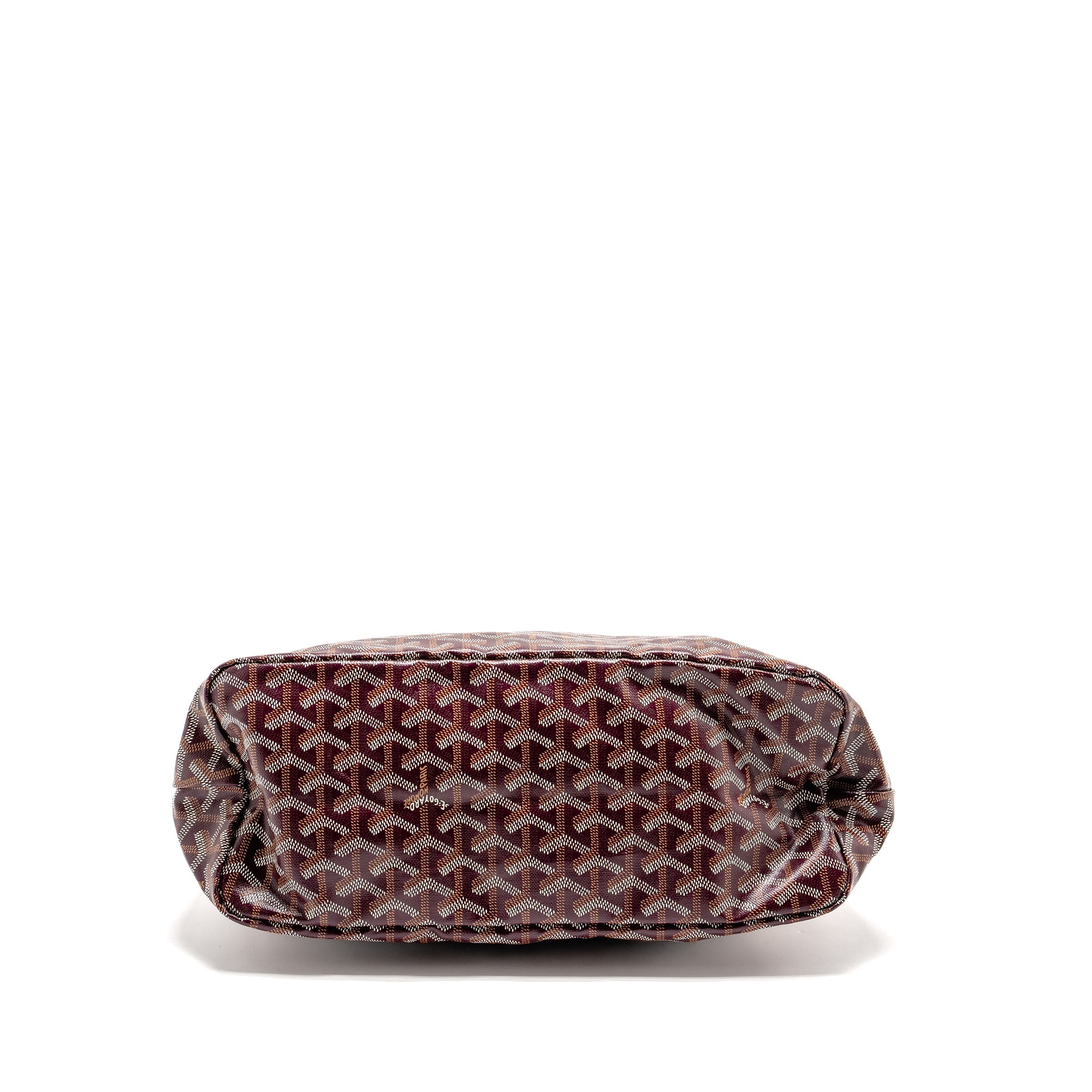 GOYARD BOHEME HOBO BAG GOYARDINE CANVAS/CALFSKIN BURGUNDY SHW