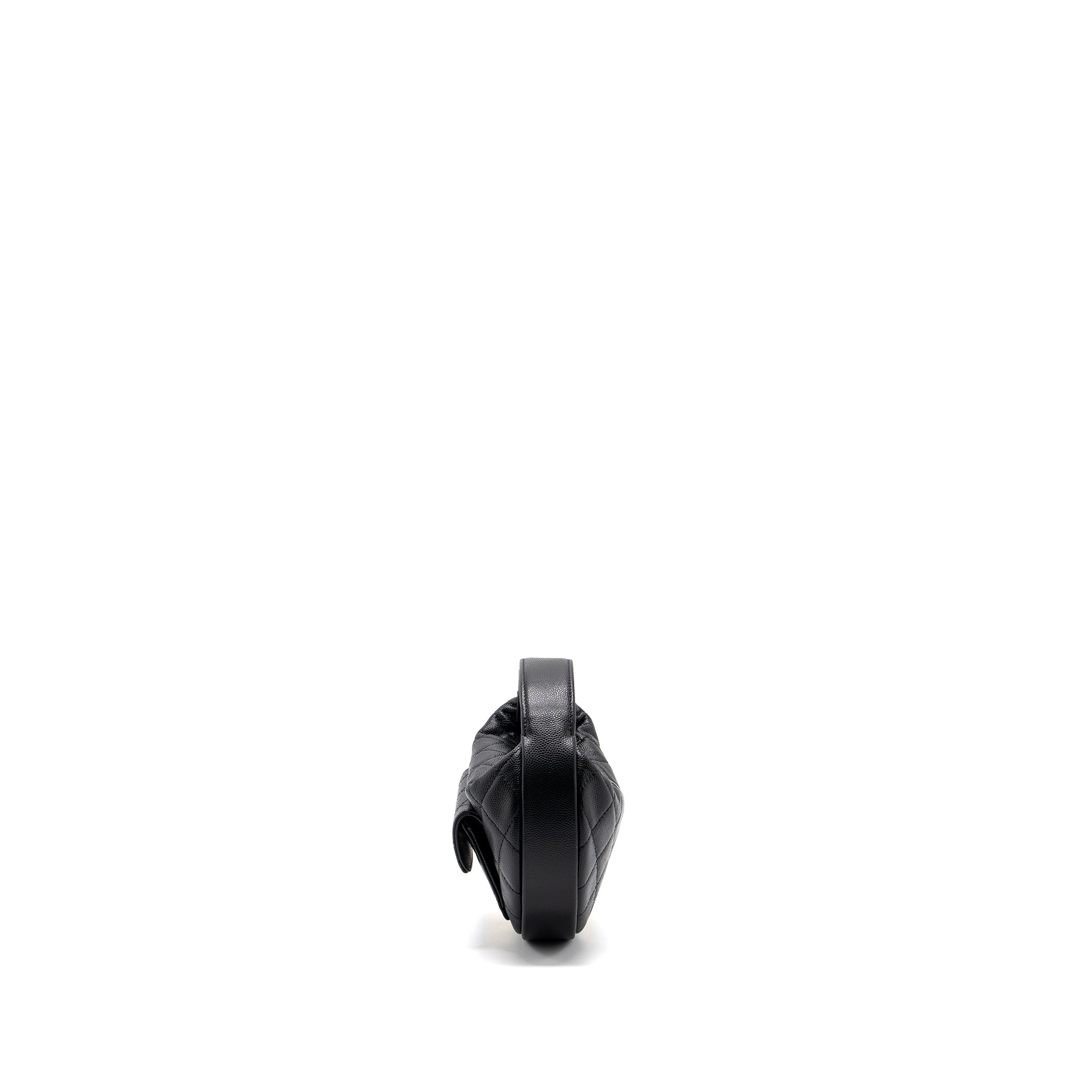 CHANEL 23B ROUND CLUTCH CAVIAR BLACK GHW (MICROCHIP)