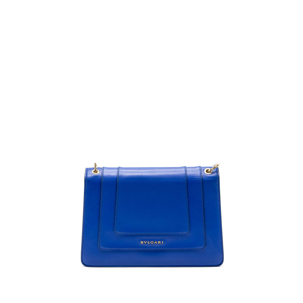 BVLGARI SERPENTI FOREVER SHOULDER BAG LEATHER BLUE GHW